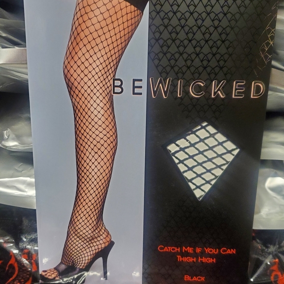 Be Wicked fishnet thigh highs - Picture 1 of 2